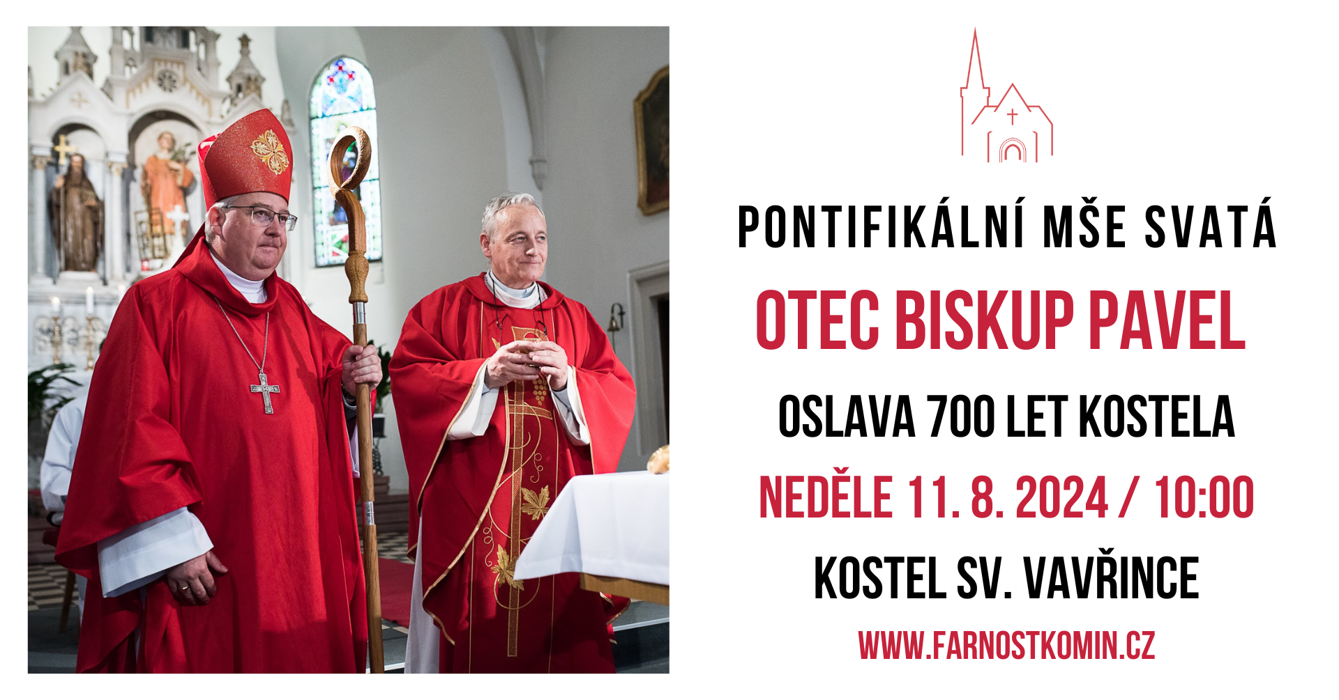 Pontifikální mše svatá - 700 let kostela